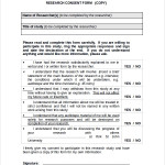 Consent Form Format For Research