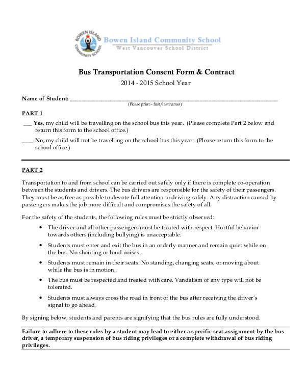 Transportation Consent Form