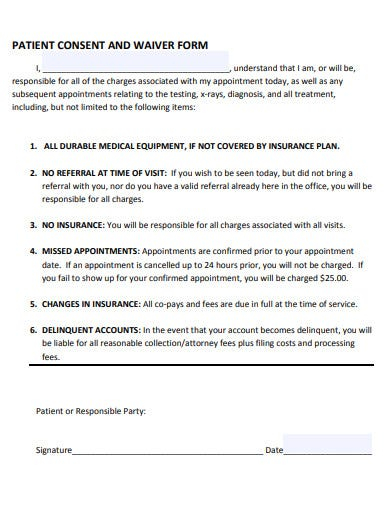 Waiver And Consent Form