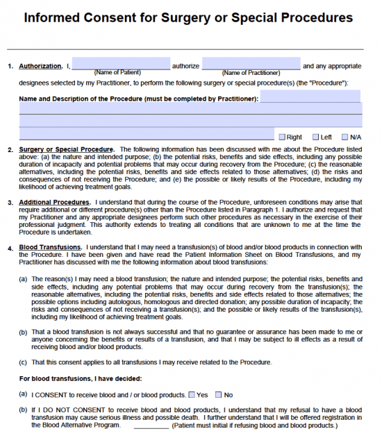 Surgical Consent Form Pdf
