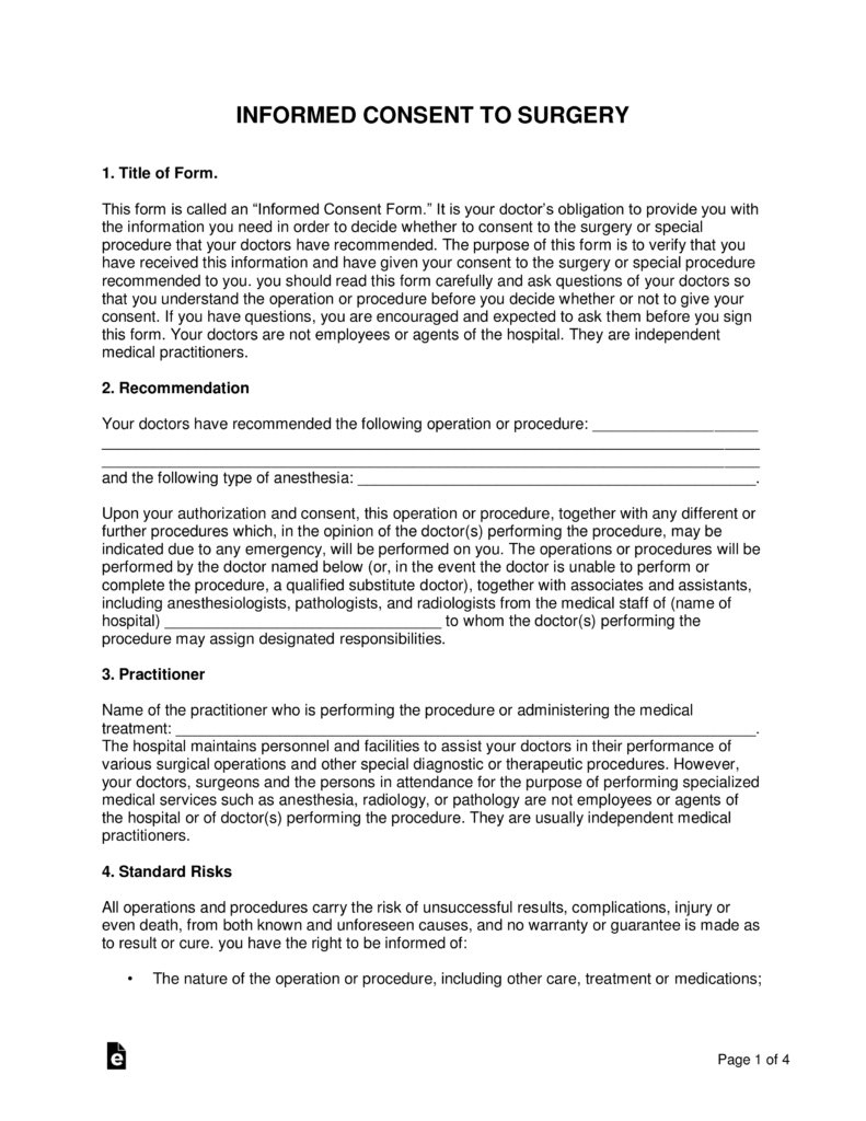 Surgical Consent Form