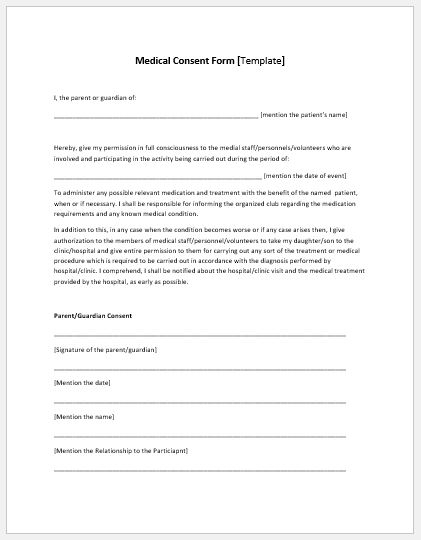 Chemotherapy Consent Form Template
