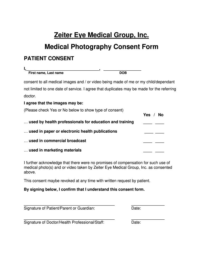 Medical Photography Consent Form