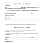 Photo Release Consent Form For Minors