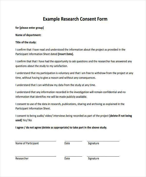What Is A Consent Form In Research