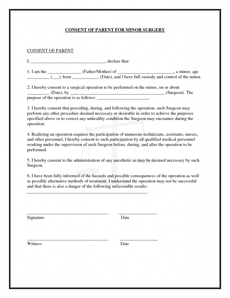 Simple Consent Form Template