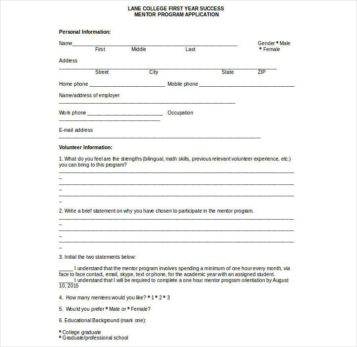 Mentor Consent Form