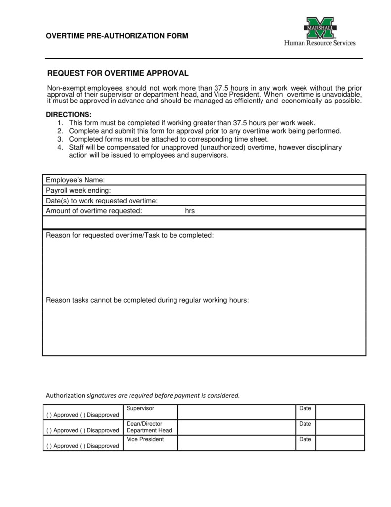 Overtime Consent Form