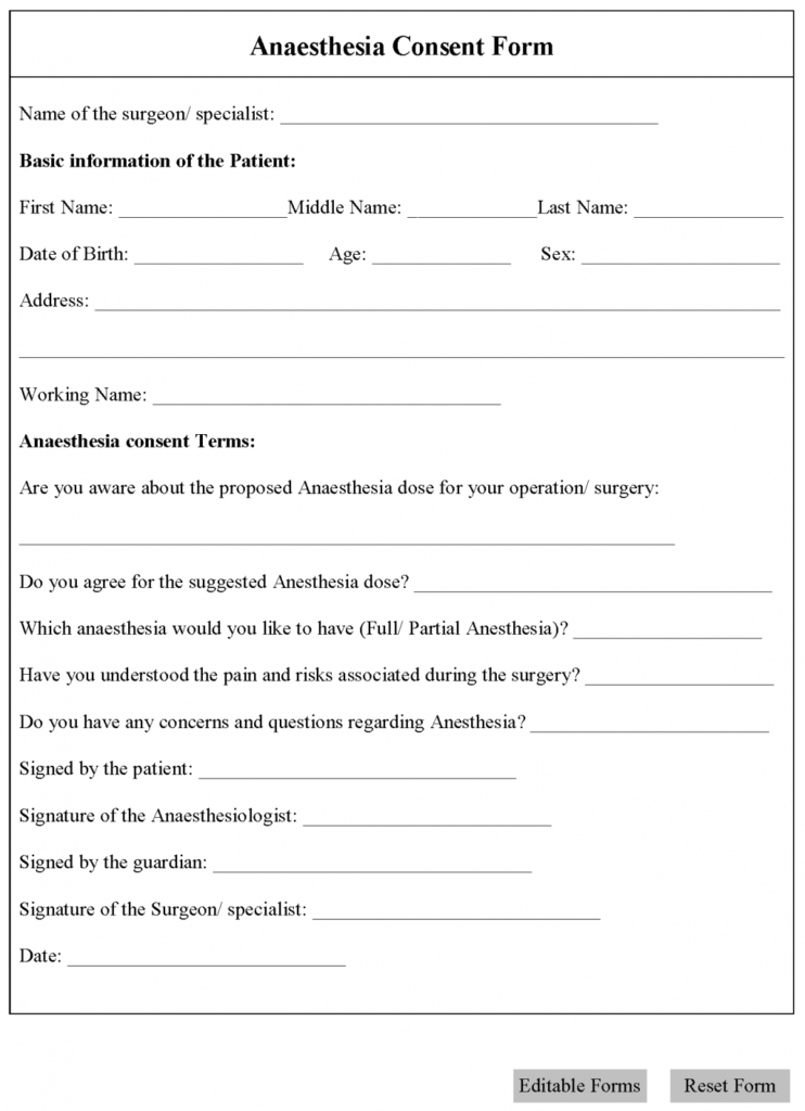 Piercing Consent Form Template