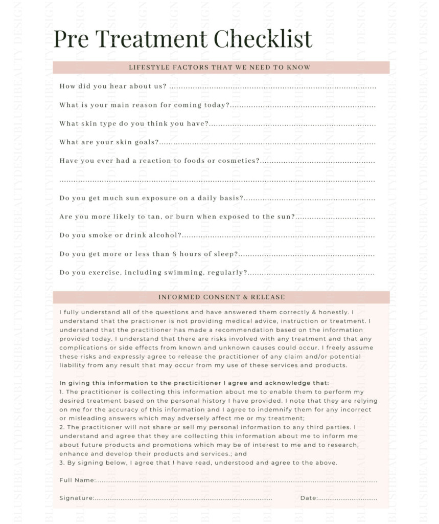 Esthetician Consent Form