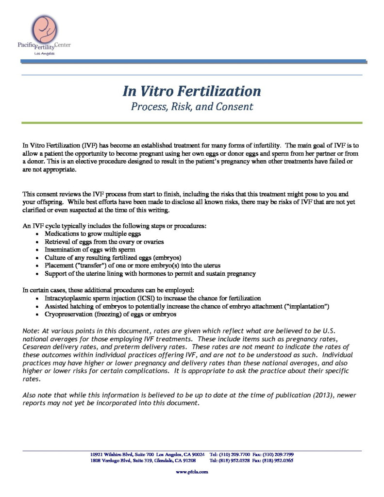 Ivf Consent Forms