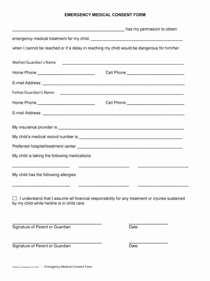 Daycare Consent Form