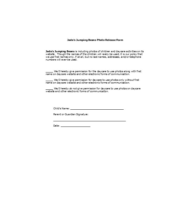 Daycare Consent Form Printable Consent Form