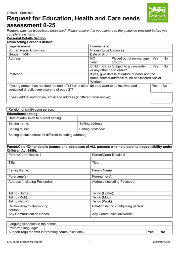 Parental Consent Form For Personal Training