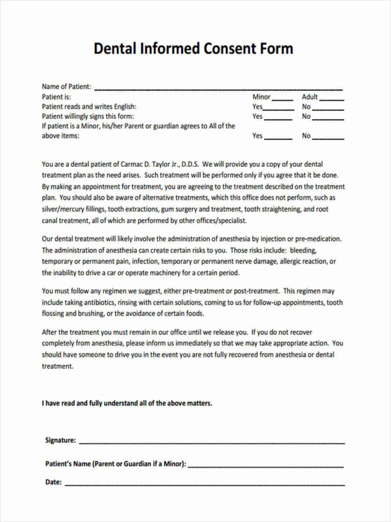 Printable Surgical Consent Form