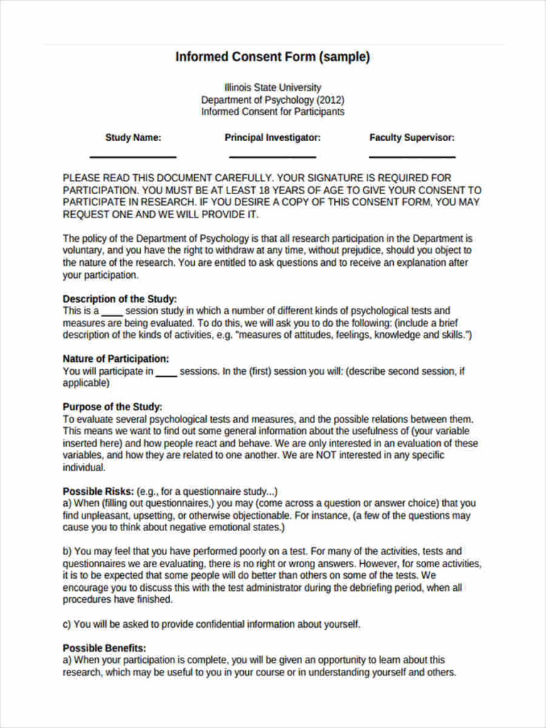 Physiotherapy Consent Form Template