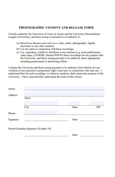 Clinical Photography Consent Form Template