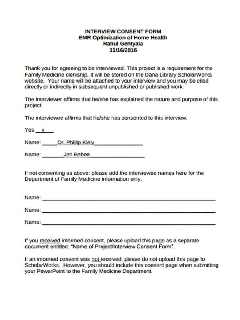 Interview Consent Form