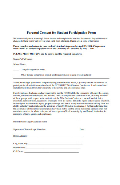 Parents Consent Form For Rto
