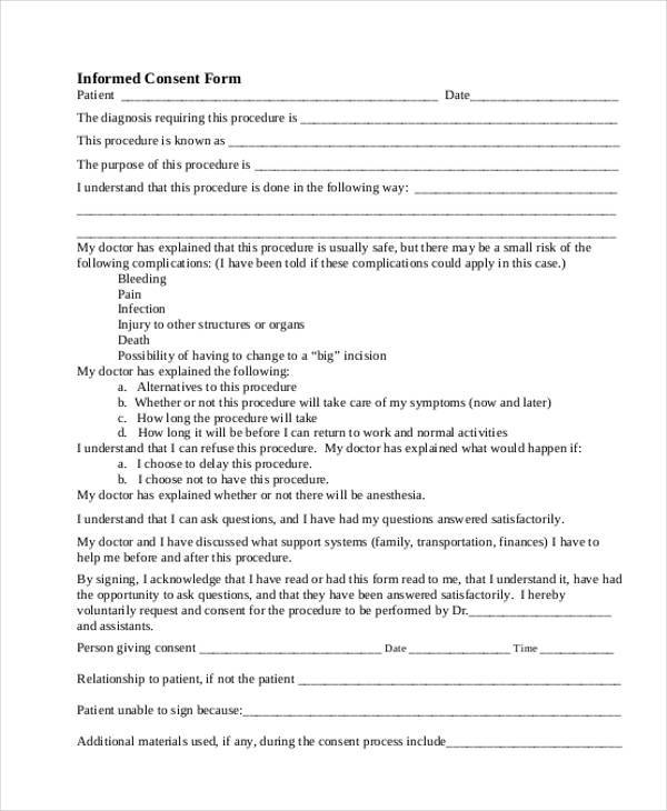 Hospital Admission Consent Form Format India