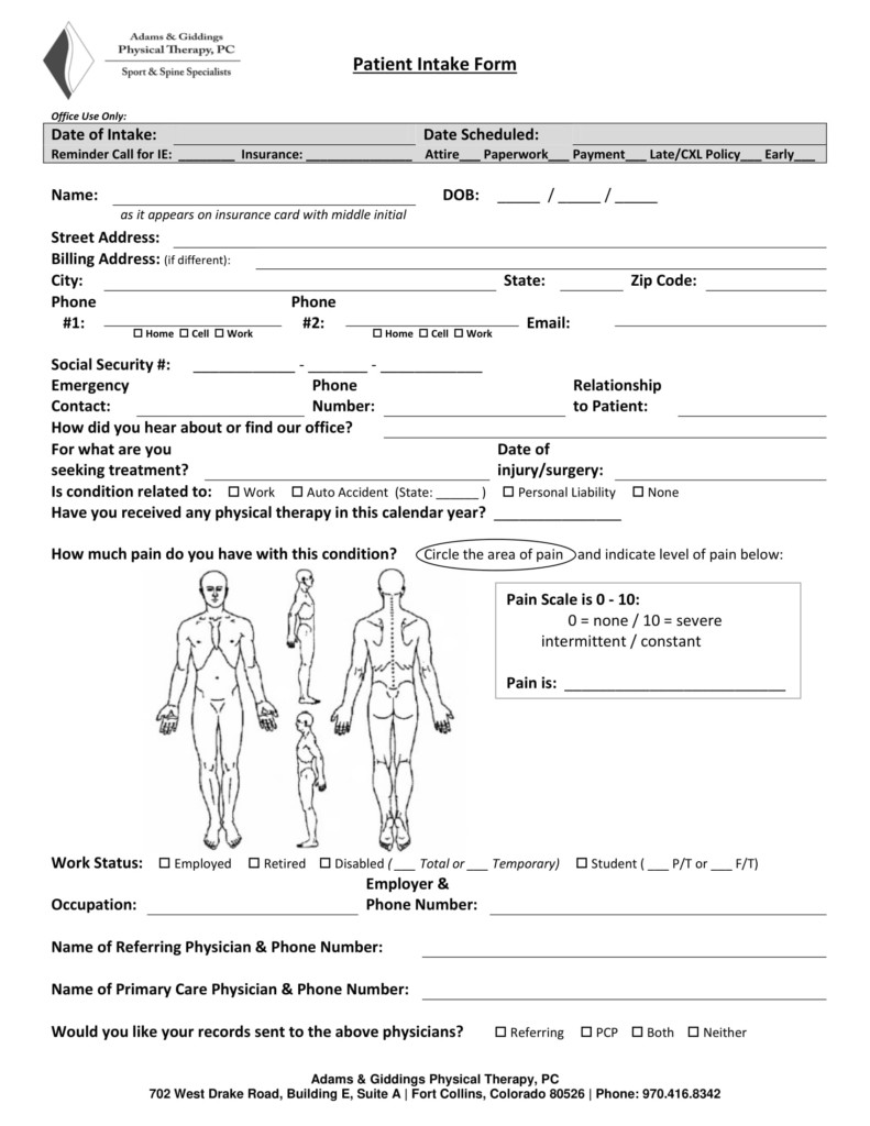 Physiotherapy Consent Form