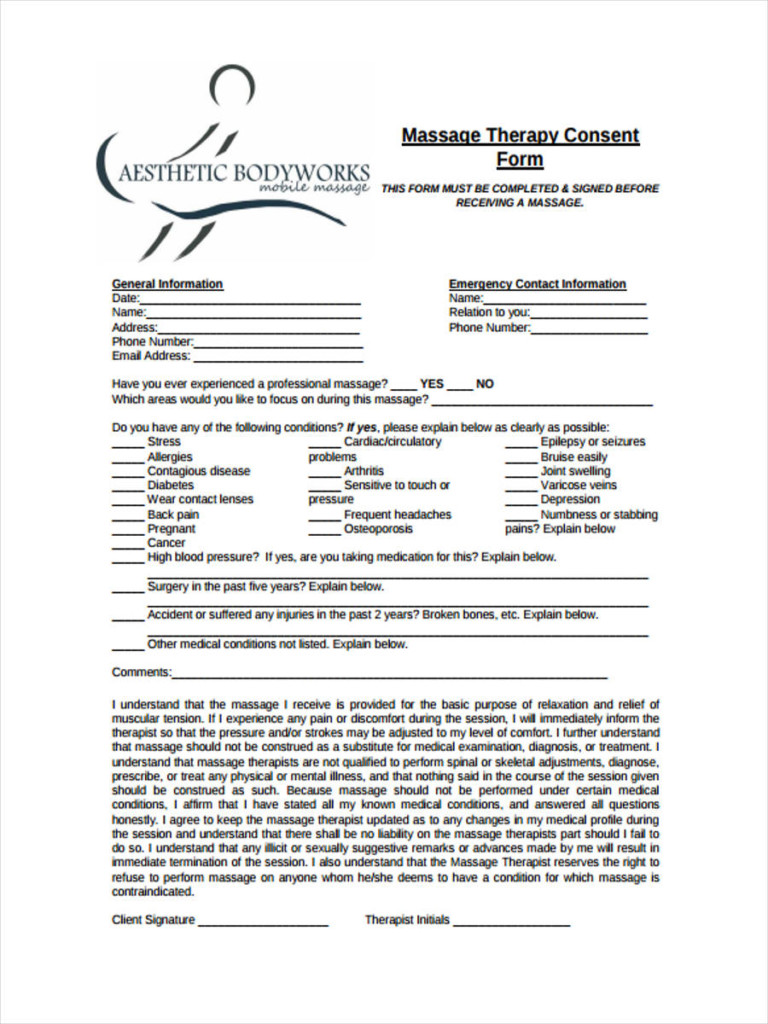 Physical Restraint Consent Form