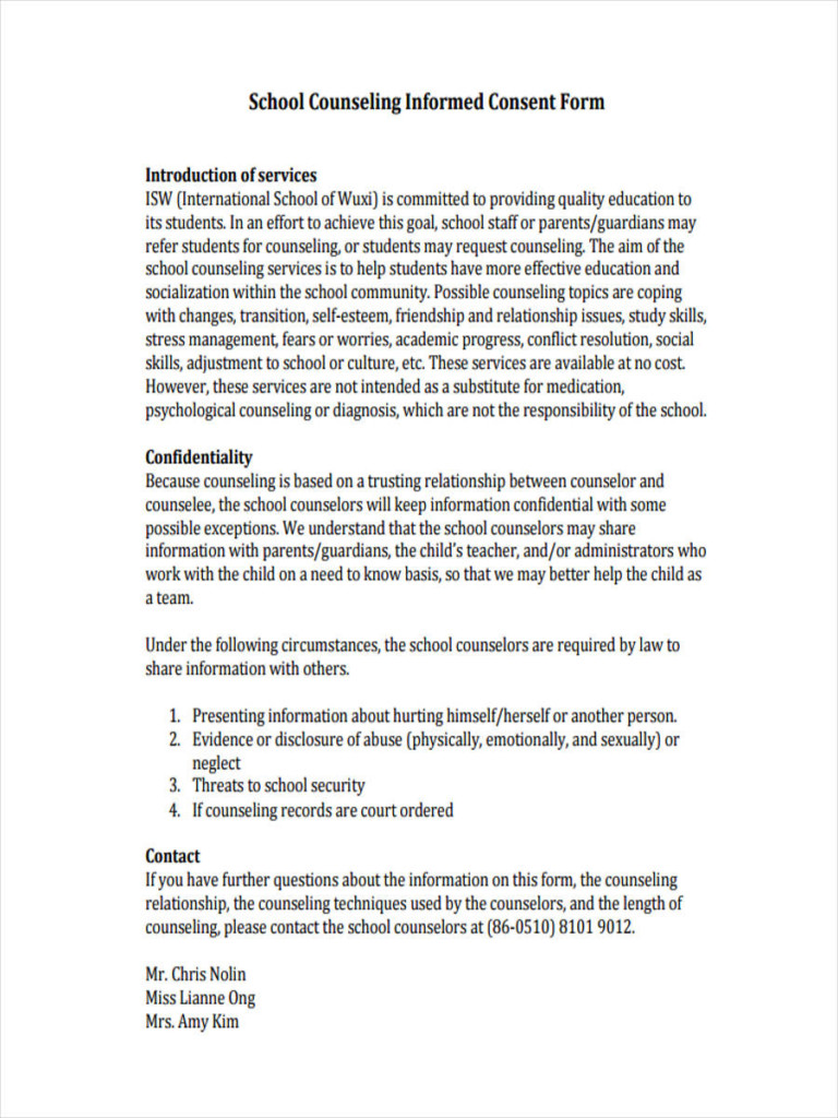 Written Consent Form Template