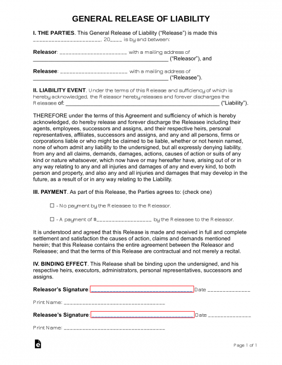 Indemnity Consent Form
