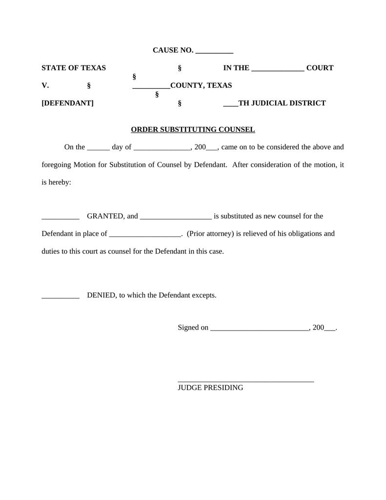 Consent Order Form