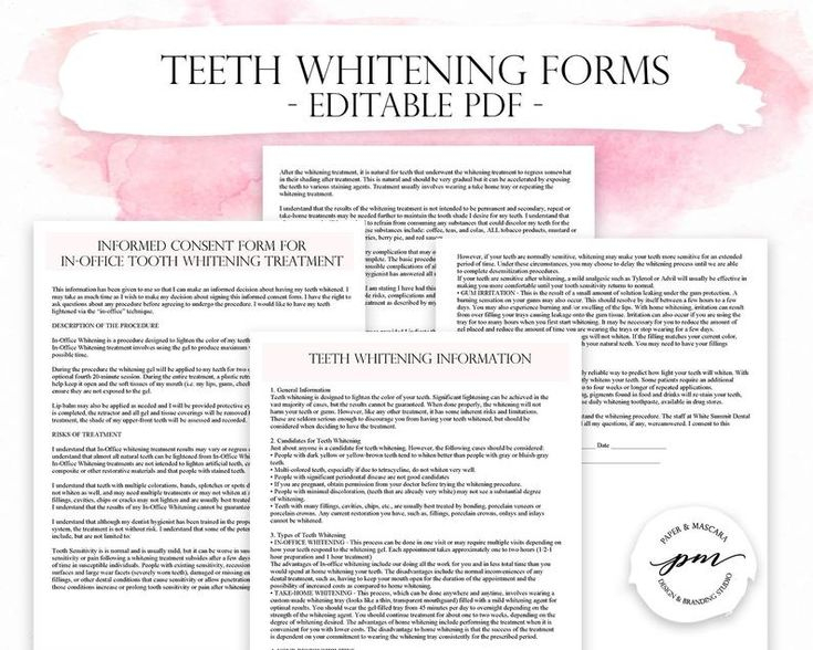Teeth Whitening Consent Form Pdf