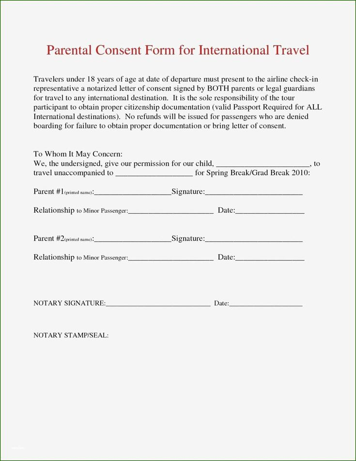 Youth Travel Consent Form
