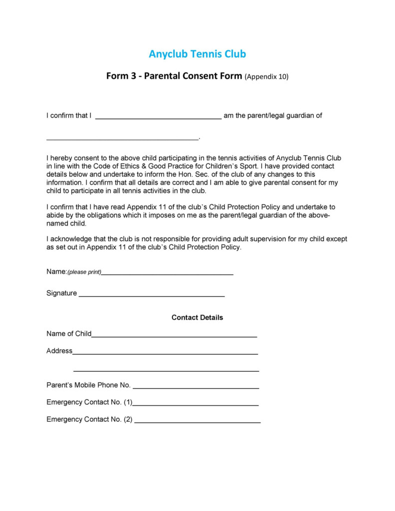 Parents Consent Form