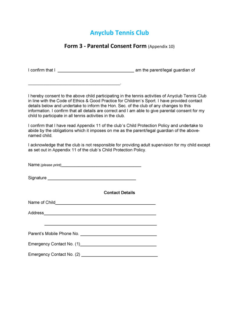 General Parent Consent Form