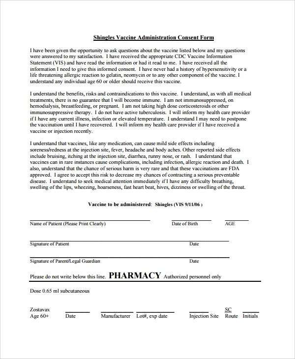 Injection Consent Form Template