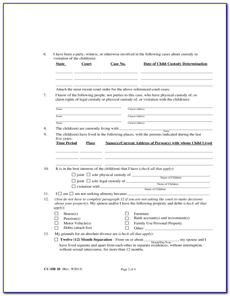 Maryland Mutual Consent Divorce Forms