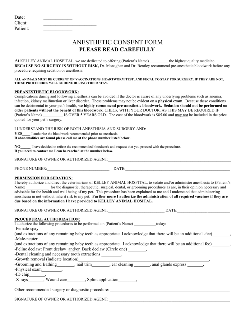 Sdf Consent Form