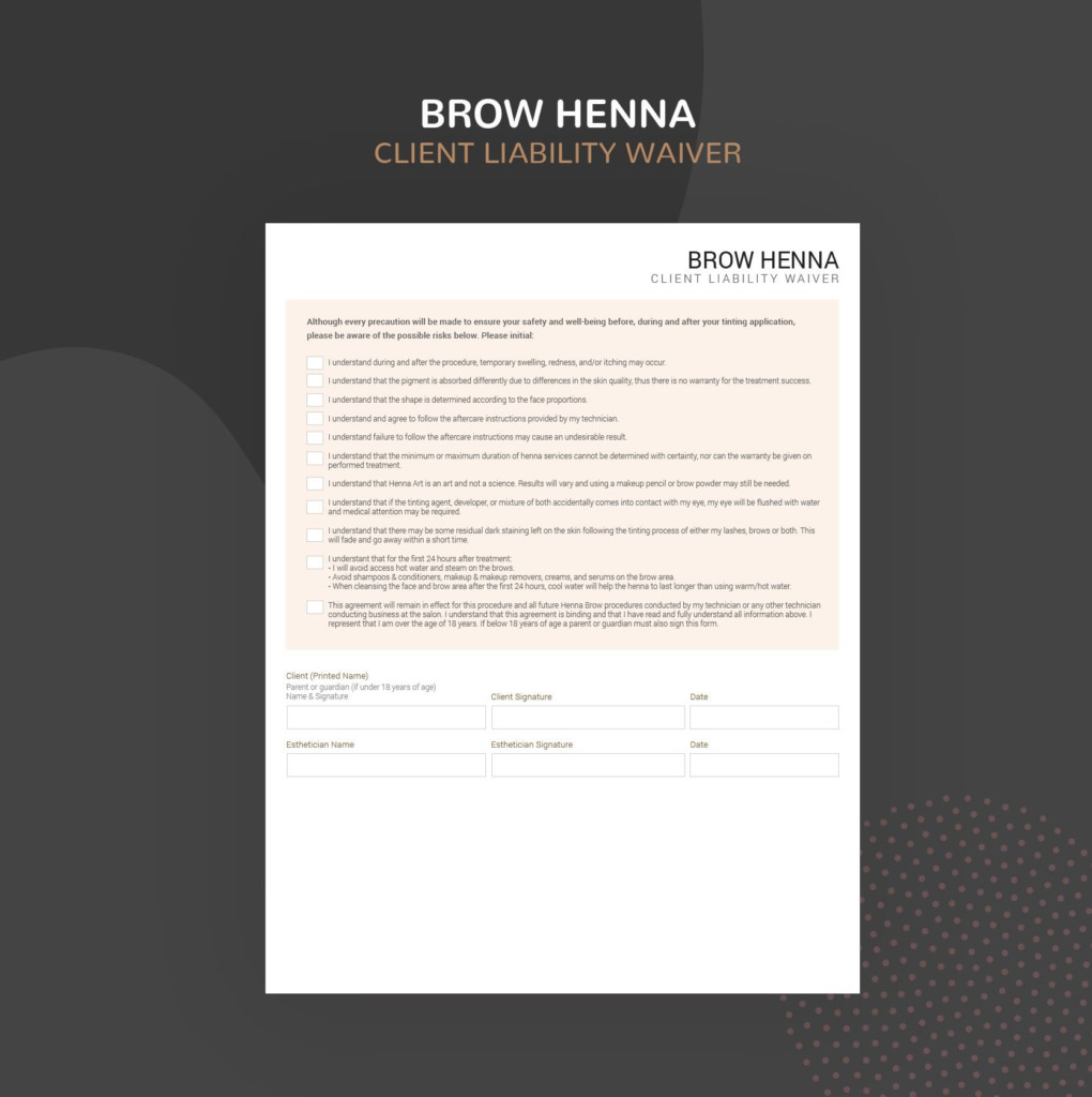 Henna Brow Consent Form Pdf