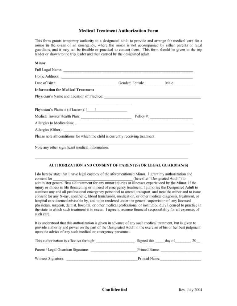 Consent Form For Transferring Medical Records