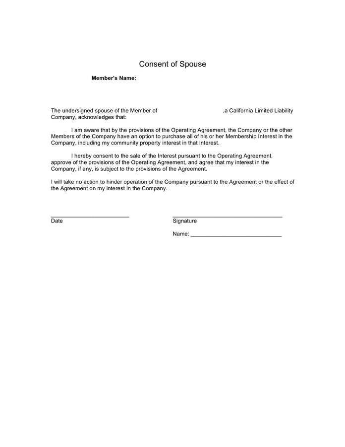 Prudential Spousal Consent Form