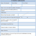 Cremation Consent Form