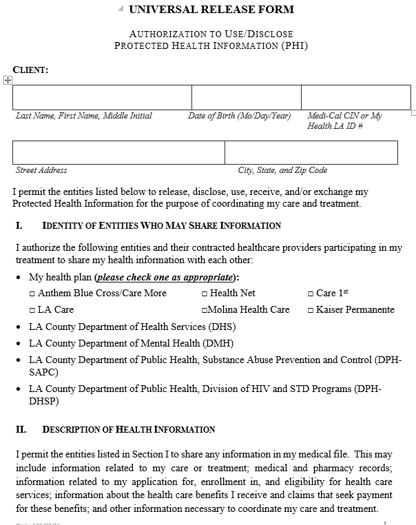 Consent To Share Information Form Template