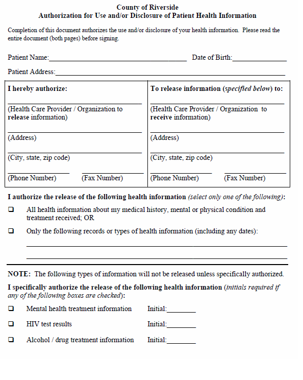 Consent To Share Information Form Template