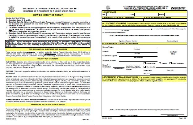 Us Passport Absent Parent Consent Form