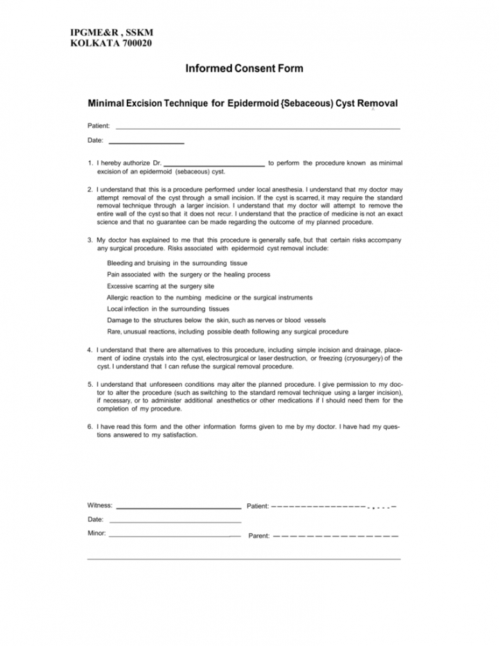 Oral Surgery Consent Form