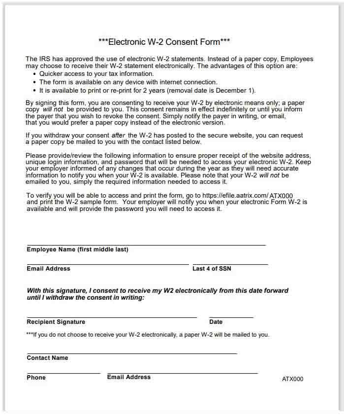 Electronic Pay Stub Consent Form