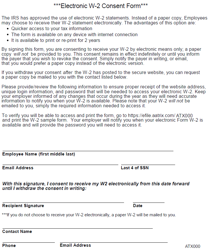 1099 Electronic Consent Form
