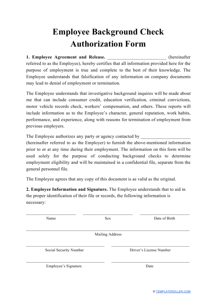 Background Screening Consent Form