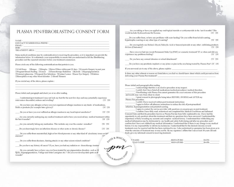 Plasma Fibroblast Consent Form