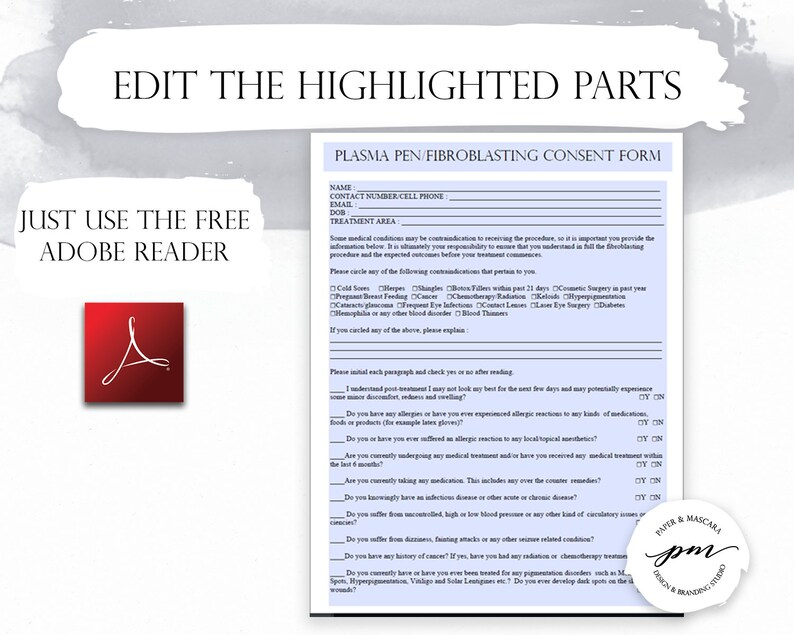 Plasma Fibroblast Consent Form