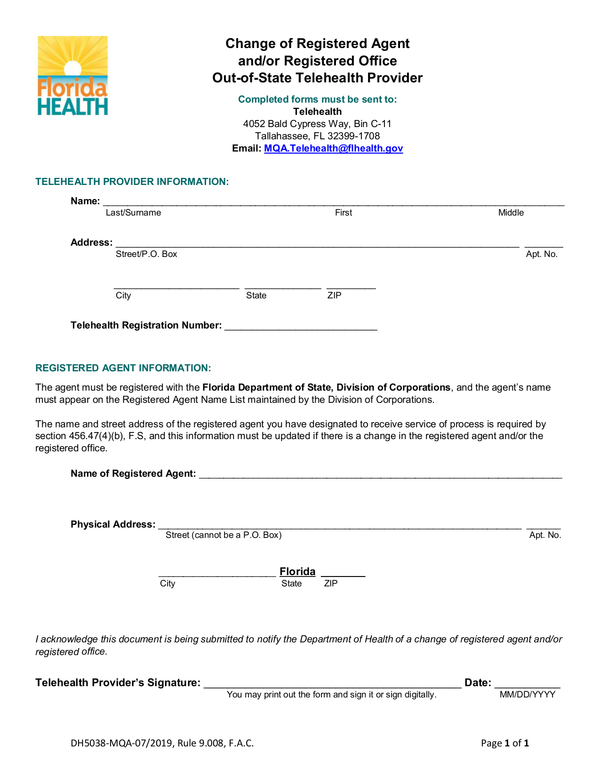 Florida Department Of Health Consent Form